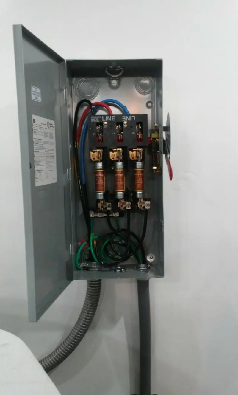 Three-phase disconnect switch installed for Electrical Wiring & Rewiring in Hazle